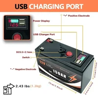 Cycle profond de batterie rechargeable au lithium LiFePO4 12 V 150 Ah pour l'énergie solaire, UPS, scooters, roues électriques, détecteur de poissons, bateau, camping-car 2