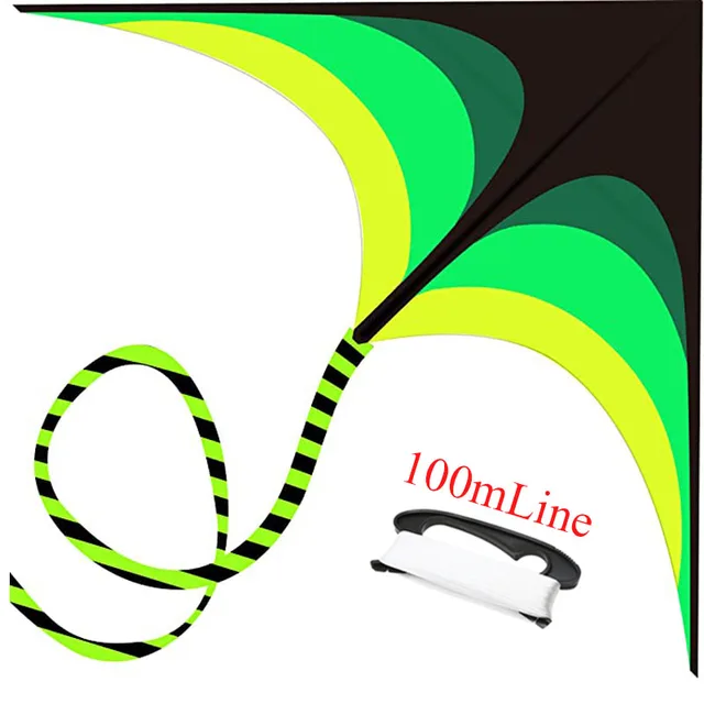 Huge 1.6m Power Triangle Kite Flying Tails Kites Outdoor Fun Toy Easy to Fly For Children Adults Gift With Handle 100m Line 1