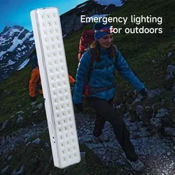 60LEDs Emergency Light 2 Modes Wall-mounted Dimmable Outdoor Portable Camping Warning Light Multifunctional Lamp Power Failure