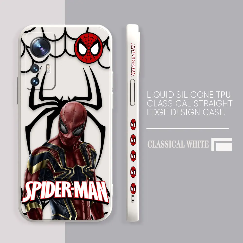 thumbnail image 1 of Case For Xiaomi 13 12 12S 11 11T 10 10S 9 9SE 8 8SE Pro Ultra Lite Colour Simple Liquid Silicone Case Marvel's Hero Spider-Man, 1 of 5