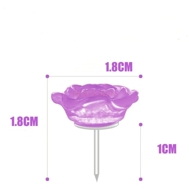 30개입 인기상품 장미 모양 푸시핀, 귀엽고 독창적인 레진 소프트 우드 보드 고정 못, 큰 머리 못, 소프트 우드 보드 못