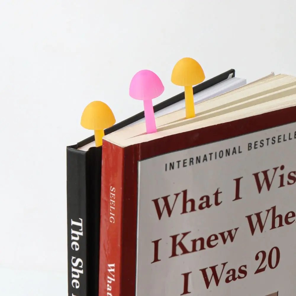Silicone Cute Mushroom Bookmark Marker of Page Back To School Mushroom Cilp Kawaii Creative Simple Paper Cilp Office