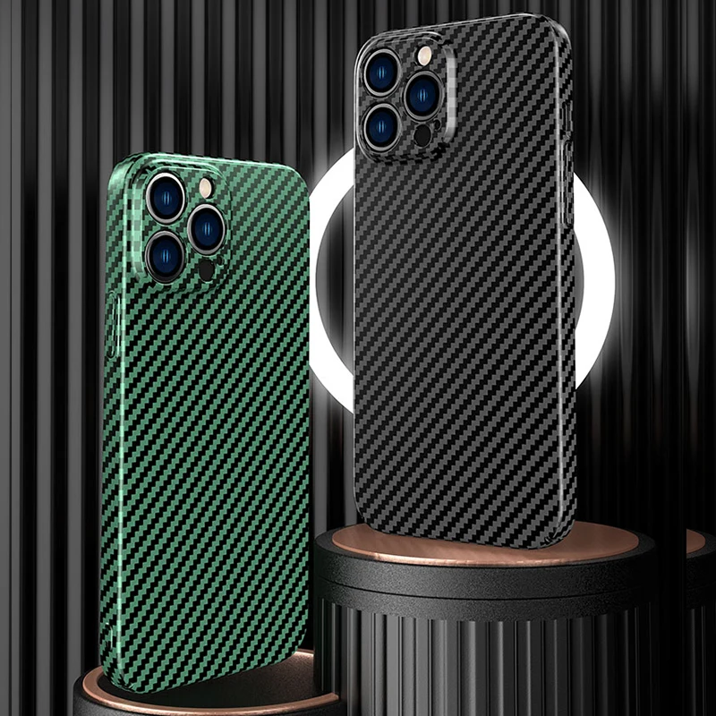 

For iPhone 14 13 12 Pro Max Case Business Ultra-thin Carbon Fiber Anti-Fall Protective Cover For iPhone 14 Plus IP 13 케이스 GKK
