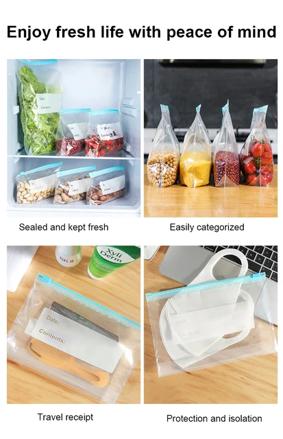 Zip Lock Bags Storage Cookie Plastic Reusable Food Silicone Ziploc Clothes  Airtight Makeup Preservation Cookoes Packing Baby - AliExpress