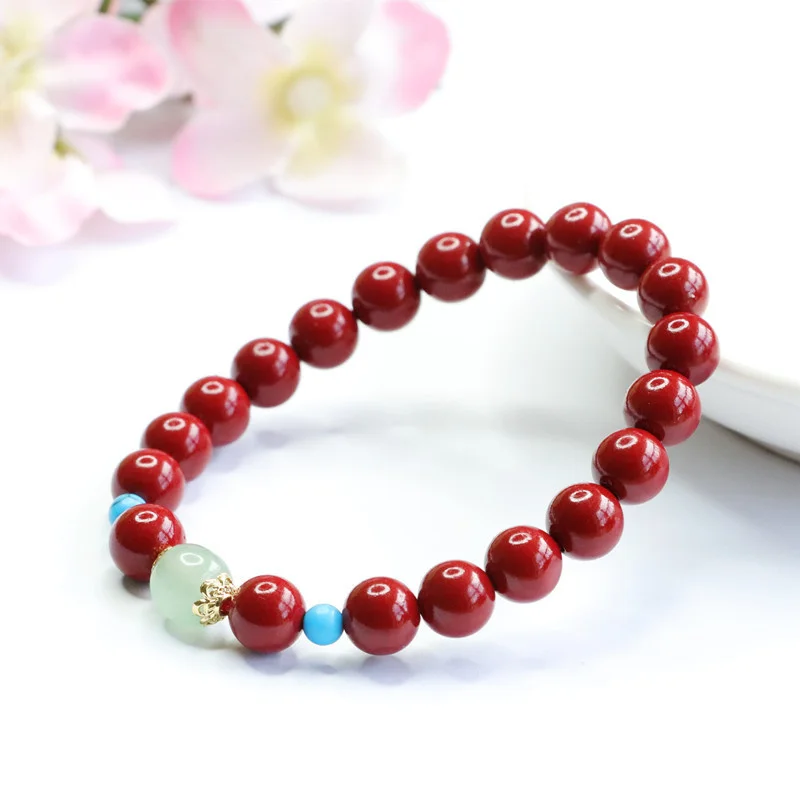

Natural Genuine Cinnabar Bracelet Purple Gold Sand Dongling Jade Jewelry Bracelet Men's And Women's Fine Jewelry