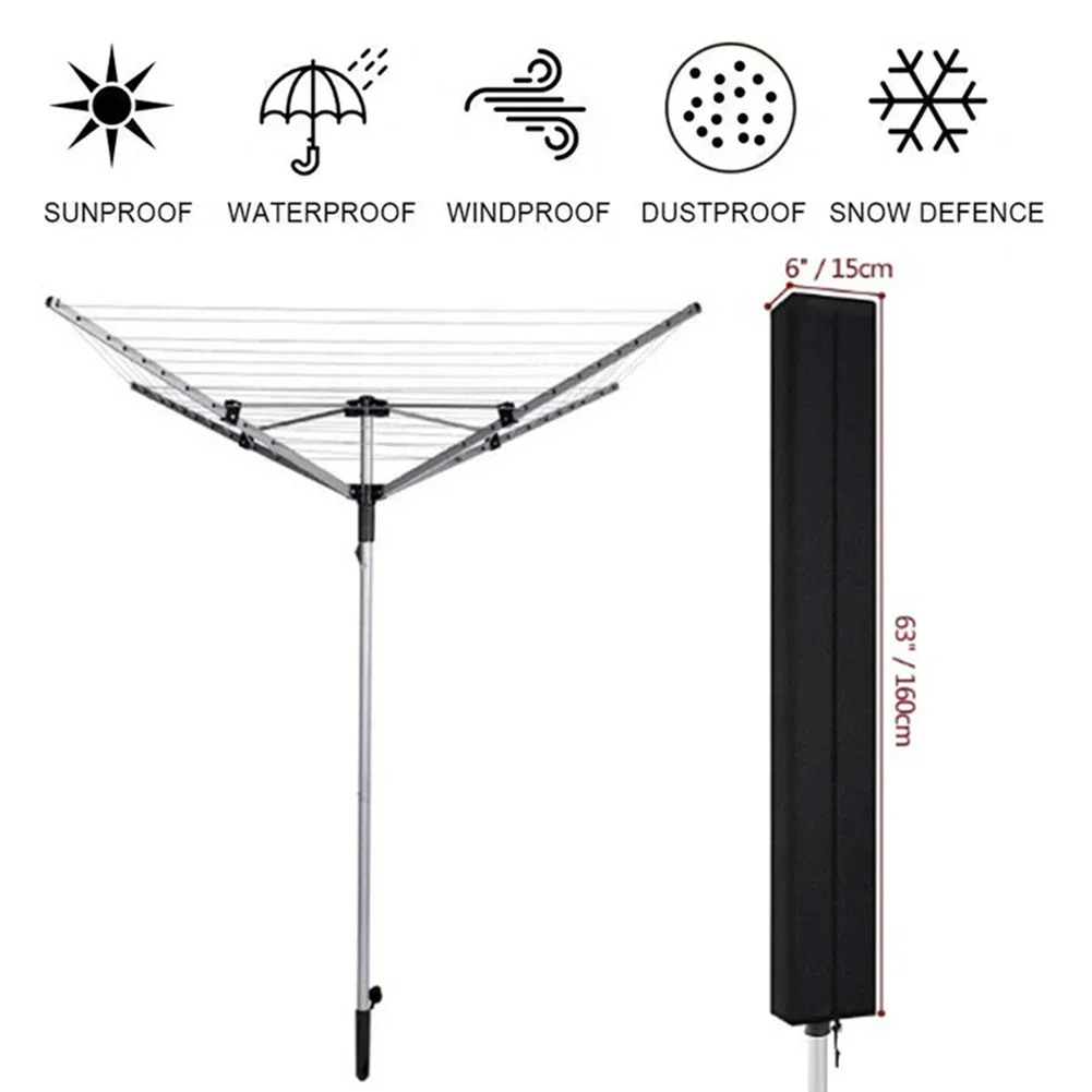 Clothes Drying Rack Cover Rotary Dryer Clothesline Waterproof Cover Adjustable Drawstring For Outdoor Camping Umbrella