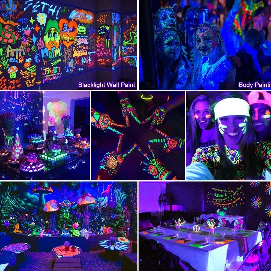 50/100/200/300W LED UV Floodlight 395nm Waterproof UV Curing Ultraviolet Lamp with Plug for Glow Party Stage Dance Wedding Decor