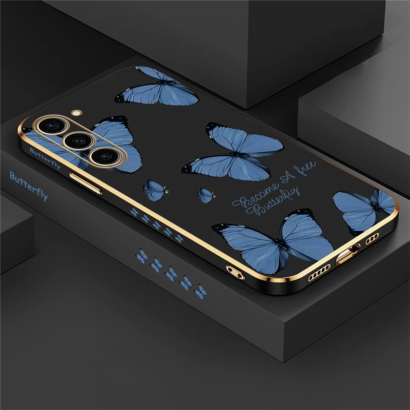 Elegant Butterfly Plating Soft Phone Case Cover