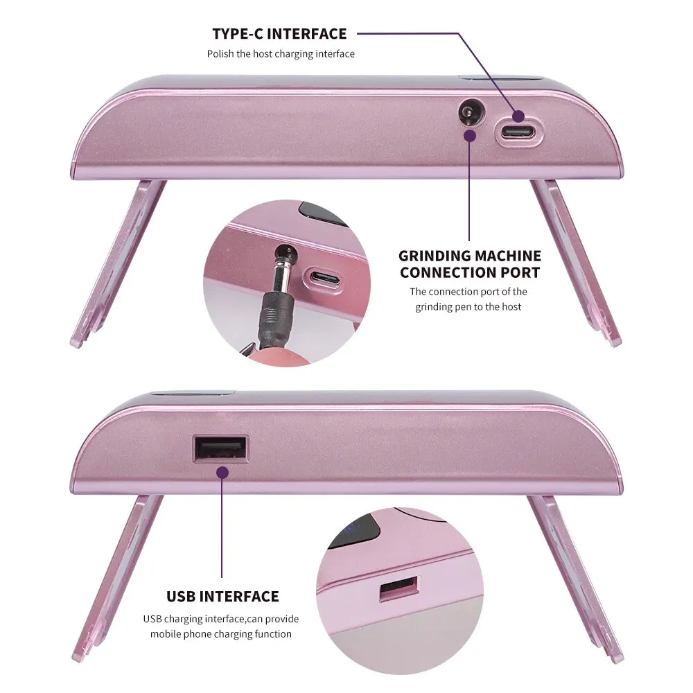 35000RPM Portable Electric Nail Drill Machine With LCD Display UV Nail Lamp Drying Function Rechargeable For Nails Manicure 3