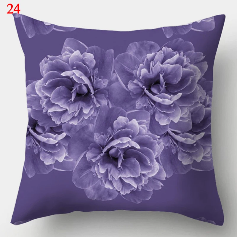 45x45cm Purple Geometric Print Pillow Covers Decorative Square Cushion Cover Polyester Throw Pillow Case for Home Sofa Decor 