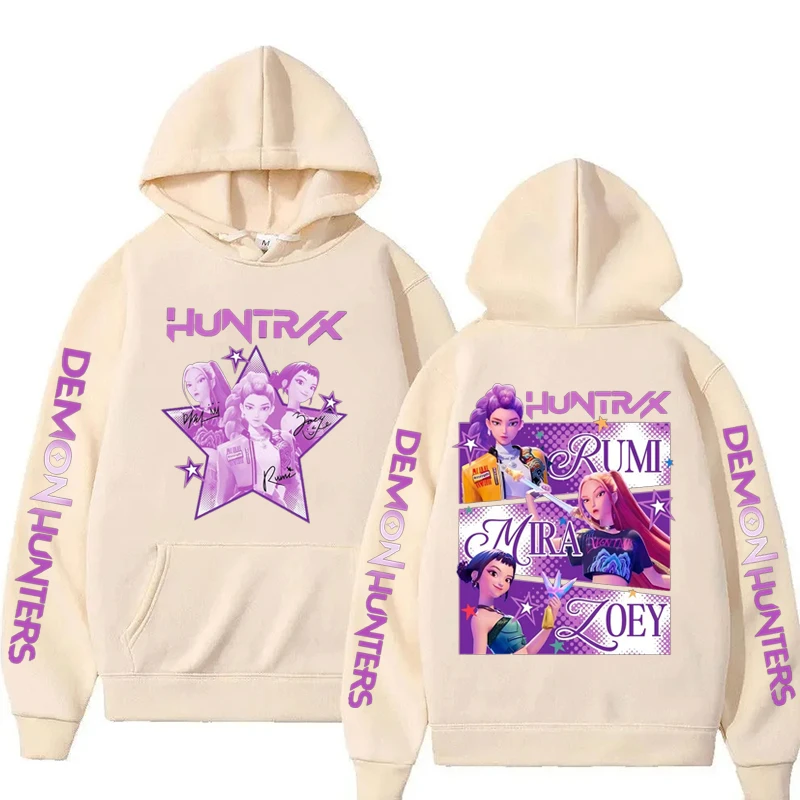 Sweat à Capuche K-pop Imprimé Démon/movie Mira Rumi Zoey - Coton/polyester, Poches - Pour Ados/fans Animé