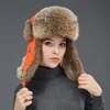 Russia Winter Real fur Hat Unisex Outdoor Windproof Super Warm Real Rabbit Fur Bomber Hats Natural Soft Natural Rabbit Fur Caps 3