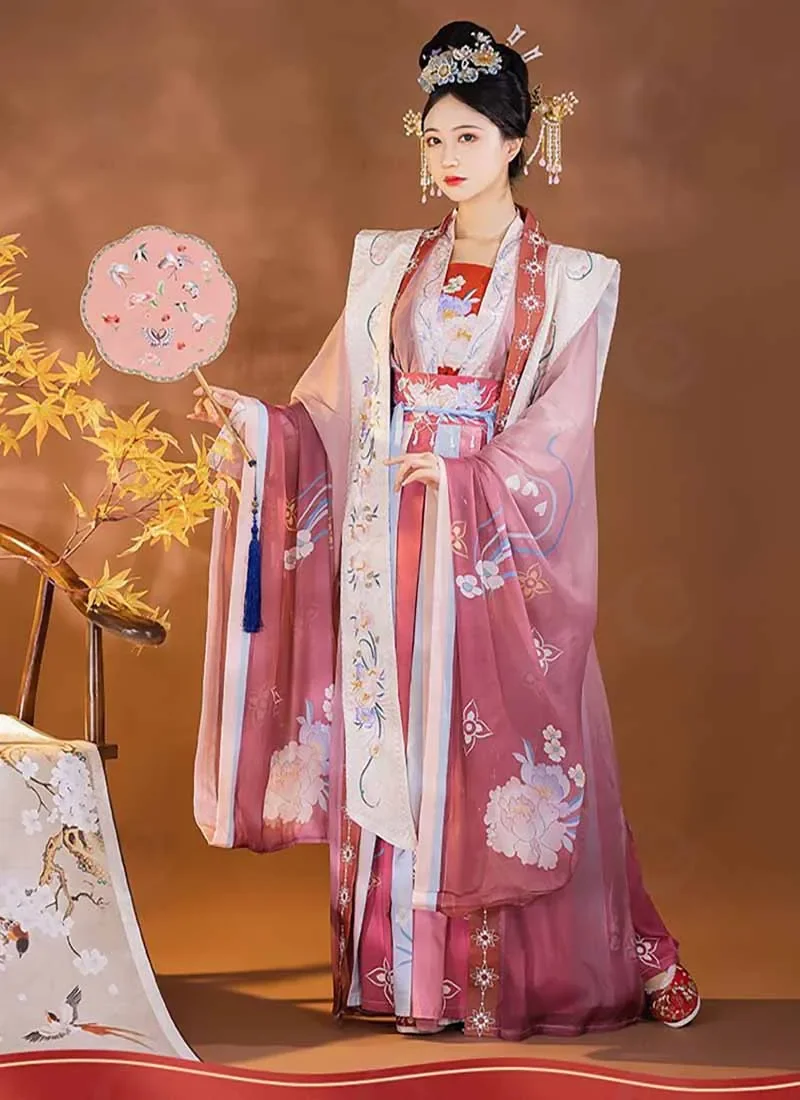 

Женское платье Hanfu большого размера 2XL, Женский костюм для косплея в стиле древней династии Мин, красный, розовый, синий цвет