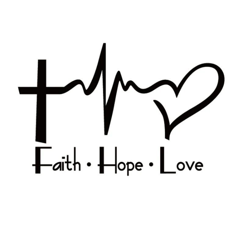 

phrases faith, hope, love, Jesus, Religious Bible, verse decoration vinyl sticker, used for cars, window and rear Decal 20cm