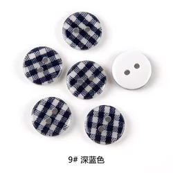 Round Plaid Stripe Resin Sewing Buttons for Kids' Clothes and DIY Crafts - 100 pcs (9)