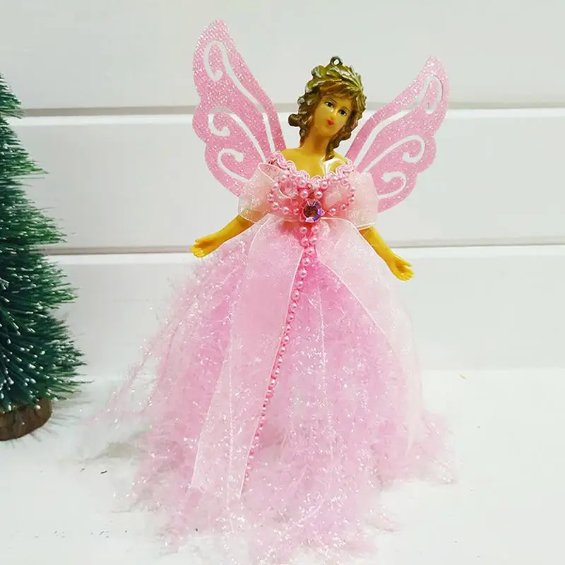 Christmas Angel Tree Topper Pendant Delicate Angel Figurine Ornaments Christmas Tree Decor Festive New Year Party Decoration christmas tree decoration