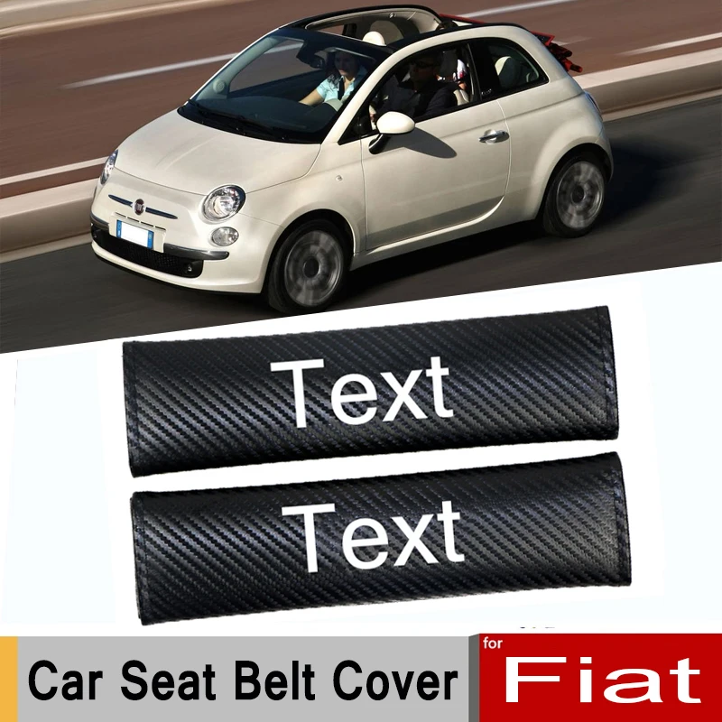 2x Carbon Fiber Car Seat Belt Cover Shoulder Cushion Protector for Fiat
