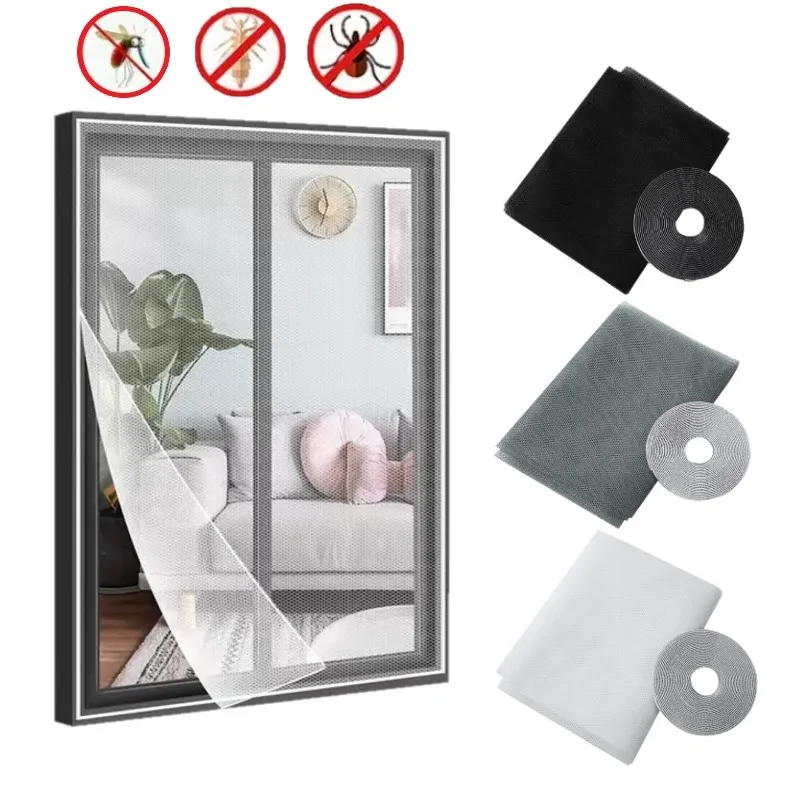 Reusable Window Mosquito Net Indoor Insect Fly Screen Curtain Mesh Bug Self Adhesive Mosquito Nets For Window Door Protector