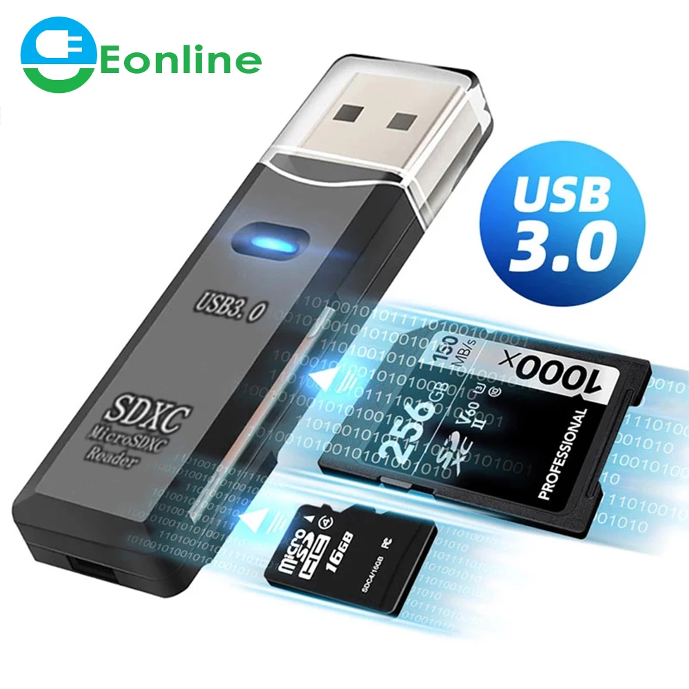 

EONLINE usb 3.0 multi Smart memory card reader OTG type c adapter mini cardreader for micro SD/TF microsd computer Laptop