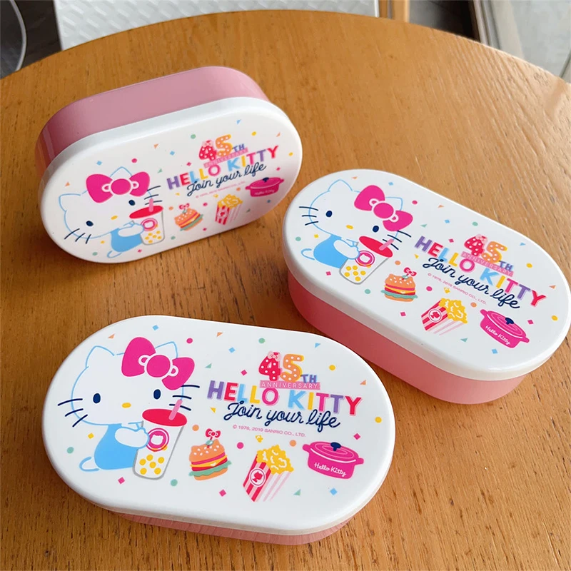 

Hello Kitty Y2K Storage Box Sanrio Kawaii Anime Print Lunch Box Girl Heart Sweet Cute Milk Powder Divider Box Desktop Kid Gift