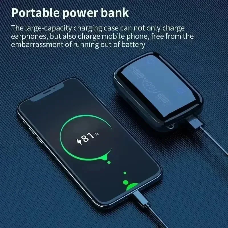 Wireless Bluetooth Headphones Touch Waterproof Digital Display