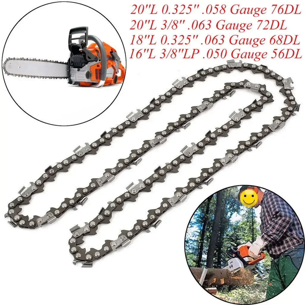 Chainsaw Chain 16/18/20'' 0.0.325"/3/8" Pitch 0.063" 0.058" 0.050" Gauge 56/68/72/76 DL For Baumr-AG For Chainsaw 6