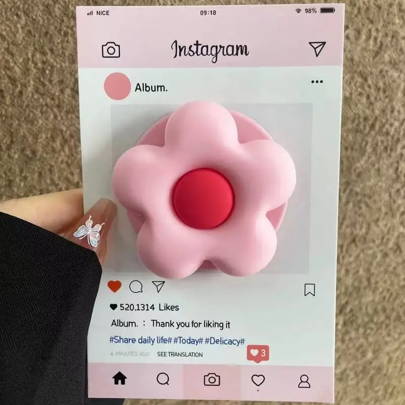 Floral Silicone Magnetic Griptok Stand with Wireless Charging Support