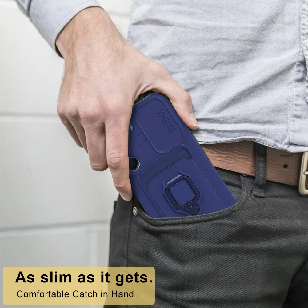 Enhanced TPU Soft Wallet Phone Case with Magnet Holder and 360° Ring