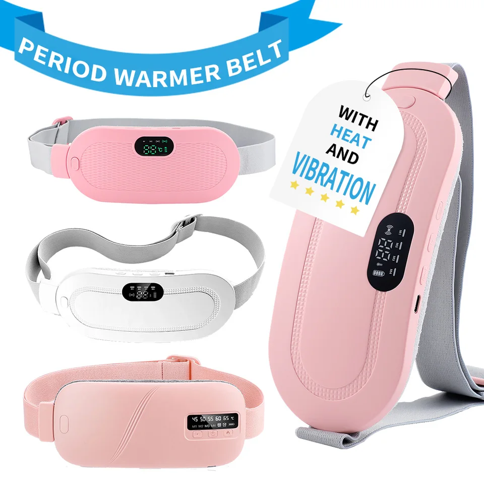 Coussin chauffant électrique pour les crampes menstruelles, appareil de massage et de soin des règles, compresse vibrante pour le ventre._voghion.com