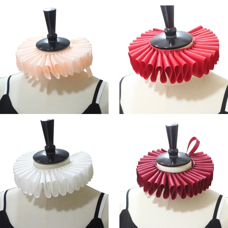 Clown Ruffle Collar Tulle Ruffled Fake Collar Layered Black White