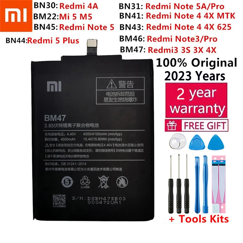 

Original Phone Battery For Xiaomi Mi Redmi Note Mix 2 2S 3 3S 3X 4 4X 4A 4S 4C 5 5A Mi5 5S 6 6A 7 9 MI9 SE Pro Plus batteries