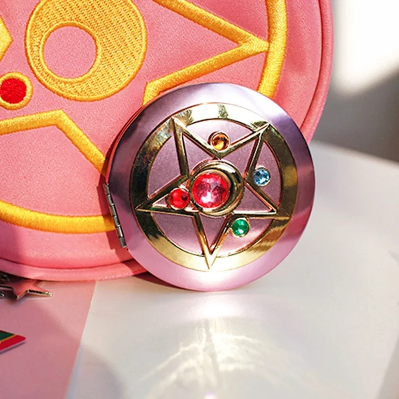 Portable Crystal Star Makeup Mirror – Foldable LED Double Mirror Anime-Inspired Design 2