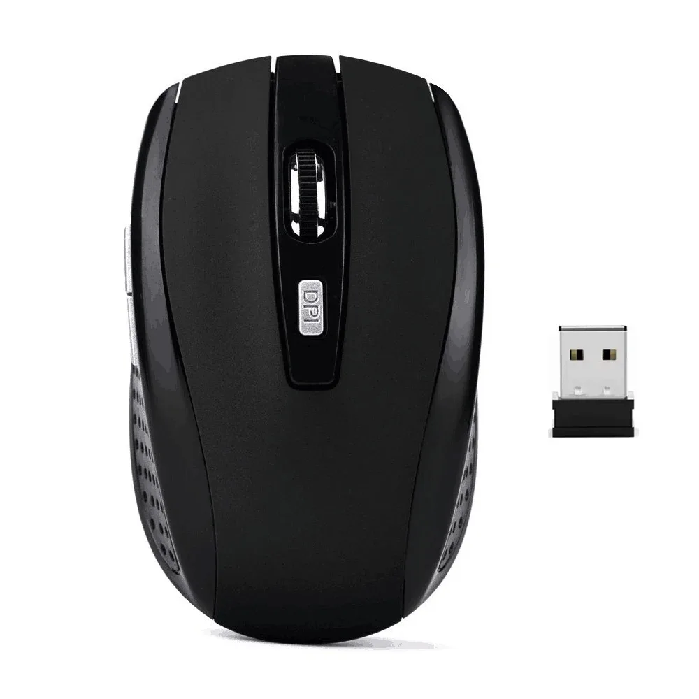 Ergonomic 6-Button Silent Wireless Mouse with 1600 DPI Optical Precision