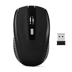 Ergonomic 6-Button Silent Wireless Mouse with 1600 DPI Optical Precision (BK no Battery)