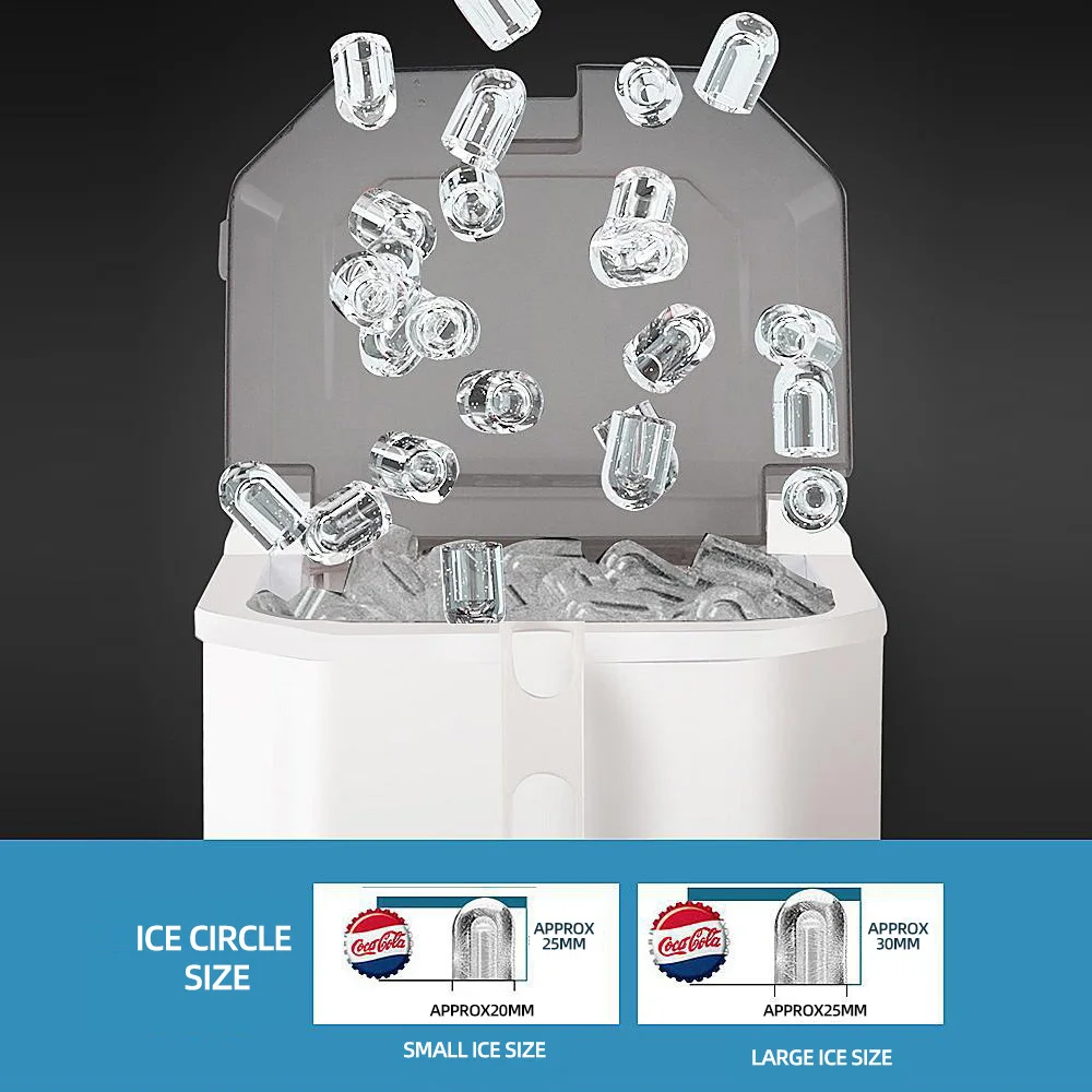 Portable Ice Maker Machine Commercial Smart Mini Ice Machine Furnishing Full Automatic Round Cubes