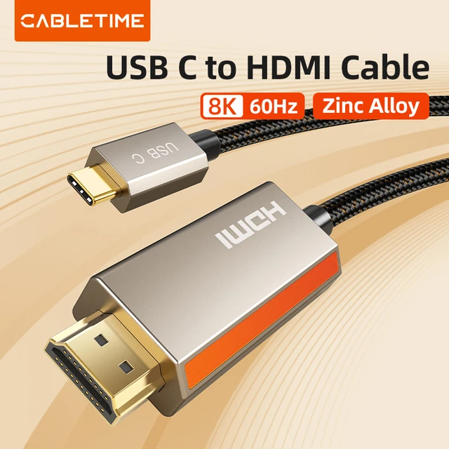 Cable USB Tipo C a HDMI 2.1 8K 60Hz 4K 144Hz - CABLETIME