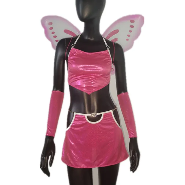 Fairy Wing Backless Top Skirt 3 Pece Set 6