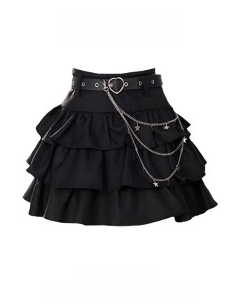 Bla Cake Skirt Women's A-Line  Dr Retro American Sle Summer 2025 Versatile Flared f-length ort Skirts