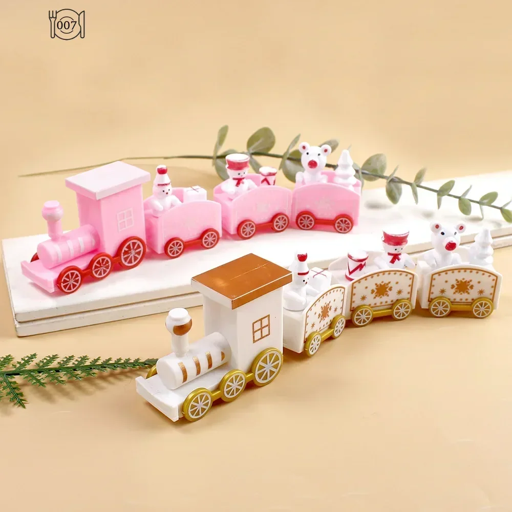 Christmas Decorations Plastic Christmas Train Home Xmas Navidad Noel Gifts Ornament New Year