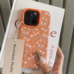 Chic Floral Design Silicone Phone Case - iPhone SE (2020) (Orange)