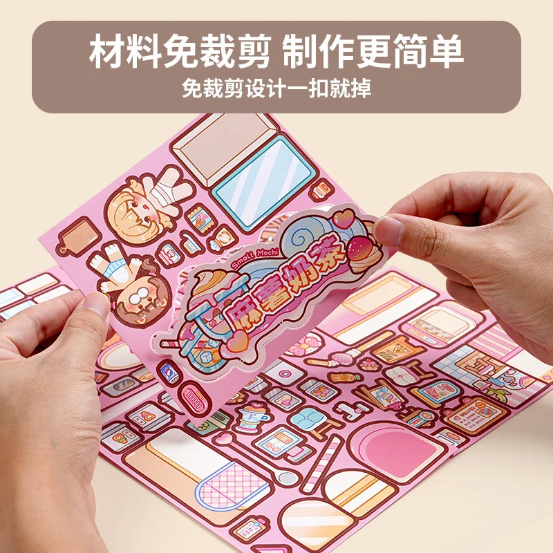 1 Confezione di Adesivi Kawaii per Scrapbook, Nuovo Design Senza Taglio per Ragazze, Forniture per Scrapbooking, Decorazioni per Planner, Cancelleria