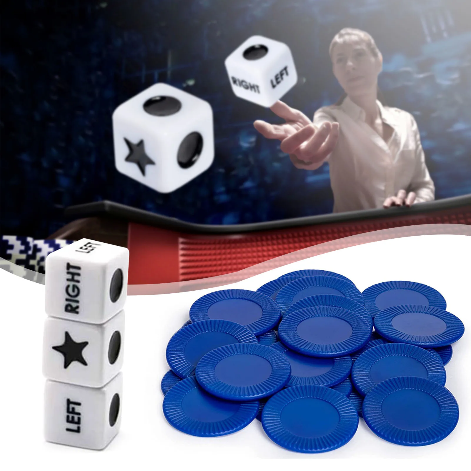 Left Right Center Dice Game Innovative Left Right Center Table Game With 3  Dices And 24 Random Color Chips For Family Nights - Brainlink Toys -  AliExpress