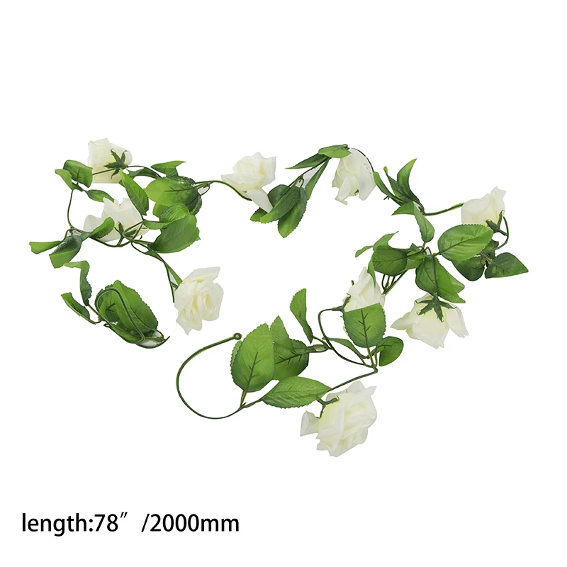 2.4 Metri Fake Rose Vine Garland Fiori Artificiali Piante Ghirlanda Home Hotel Office Wedding Party Garden Craft Wall Art Decor