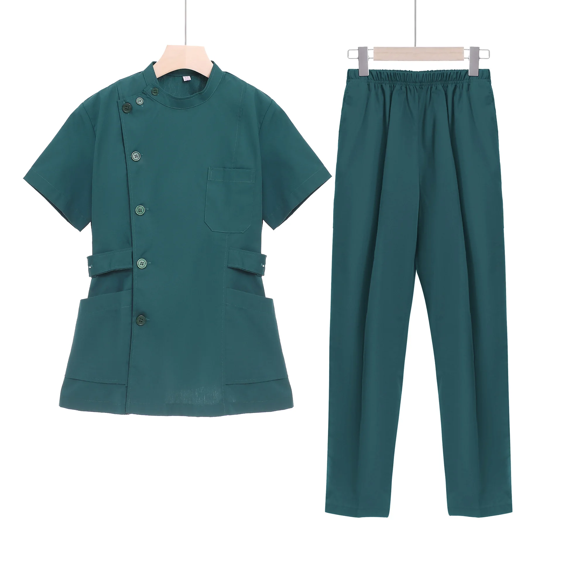 Nurse Scrubs Top Nurse Uniform Suits Nurse Uniform Dress Flower Short Scrubs Set Nurse Doctor Medical Uniform Women Outwear Nursing Two-piece Suit Beauty Salon Hospital Gown