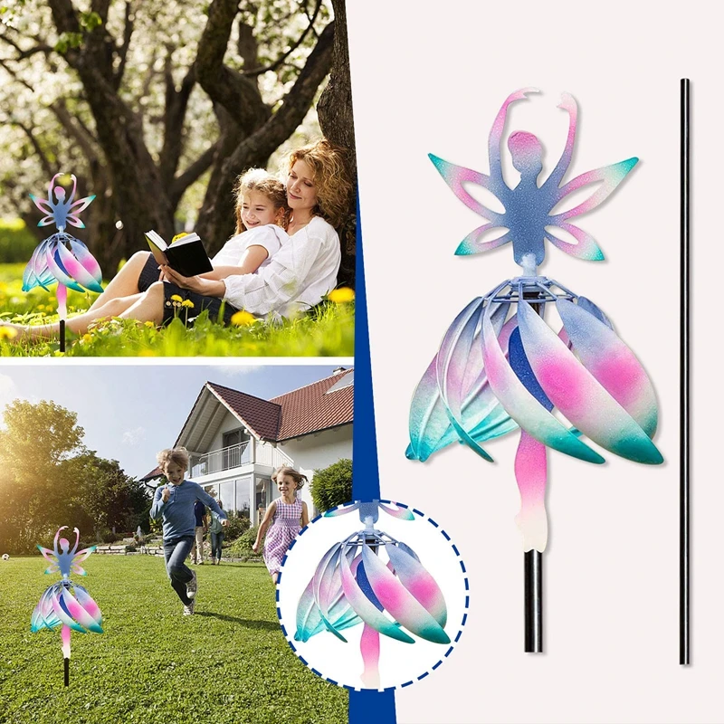 

Ballerina Wind Spinner Garden Stake Fairy Kinetic Sculpture Ballerina Garden Decor Yard Art Angel Ornament Outdoor Lawn Decor