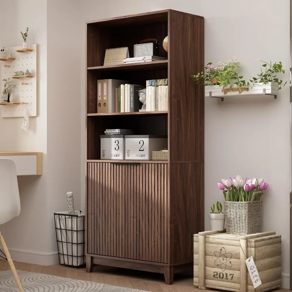 Modern Farmhouse Book Shelf with Storage Cabinet and Adjustable Shelves for Bedroom Home Office Living Room 6