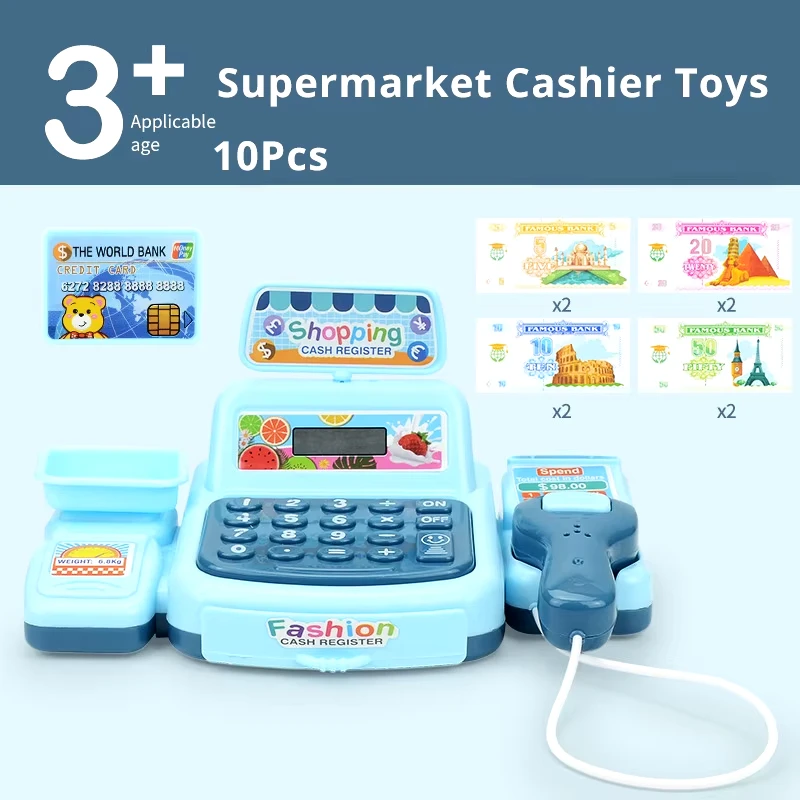 Simulation shopping cash house toys supermarket cashier toys cash register playset