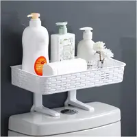 Bathroom Above Over The Toilet Rack No Drill Wall Mounted Shelf Toilet Shelf Organizers Storage Plastic Shower Bath Accessories 1