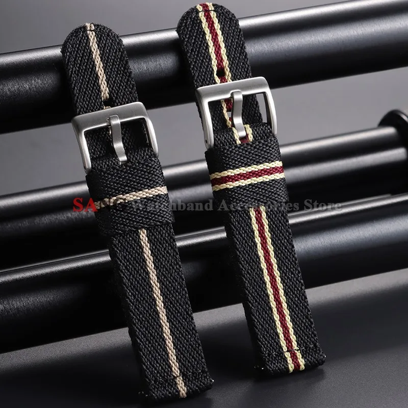 Universal Nylon Canvas Watch Band – Military Sport Woven Fabric Replacement Strap
