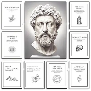 Stoic Quotes Canvas Poster Inspirational stoicismo Wall Art Print per la decorazione dell'home Office 1